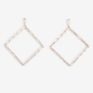 Express earrings diamond and gold colored